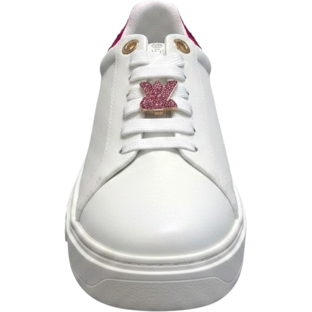 Time Out Sneaker White Leather Pink Crystal Charms 39